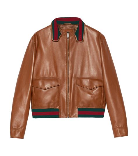 women's gucci lether jacket|gucci bomber jacket men's.